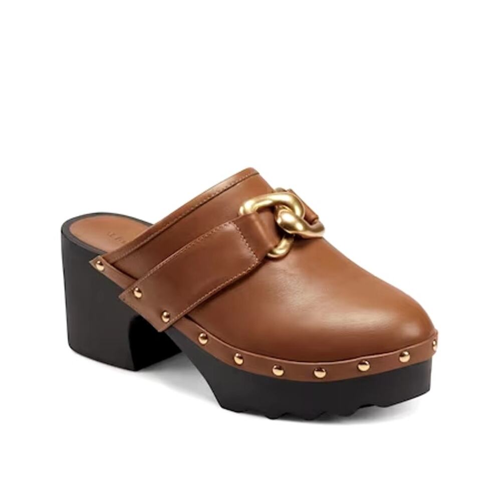 Aerosoles Brown Crosby Round Toe Slip On Style Platform Shoe Clogs Size 9 1/2